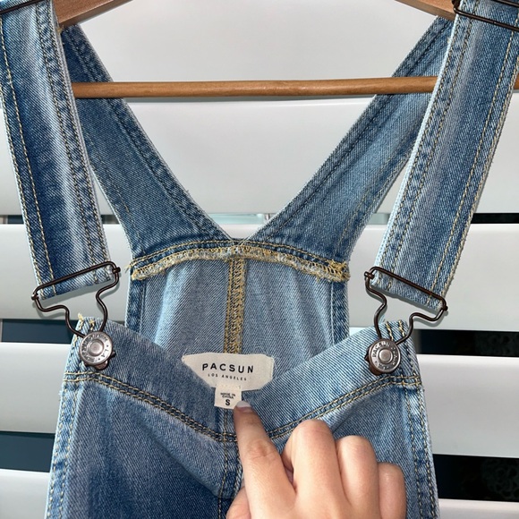 Pacsun Denim Blue Overall Shorts - Picture 3 of 5